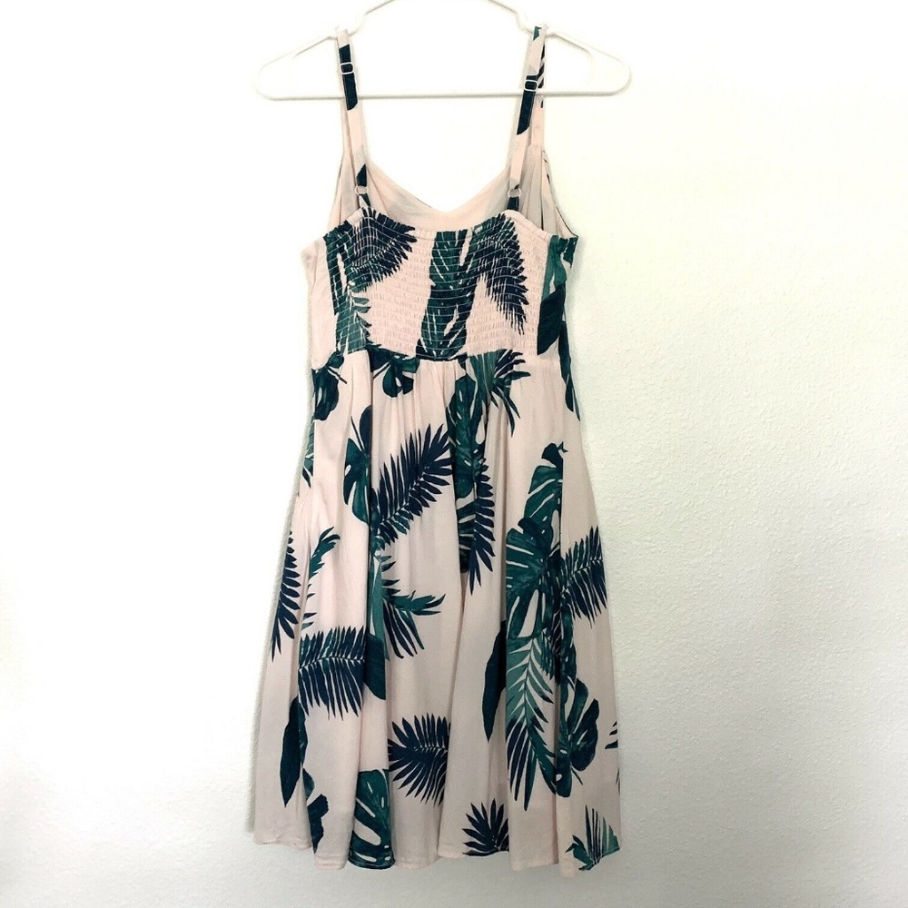 Old Navy Pink Green Leaf Print Cami Dress - Picture 5 of 7